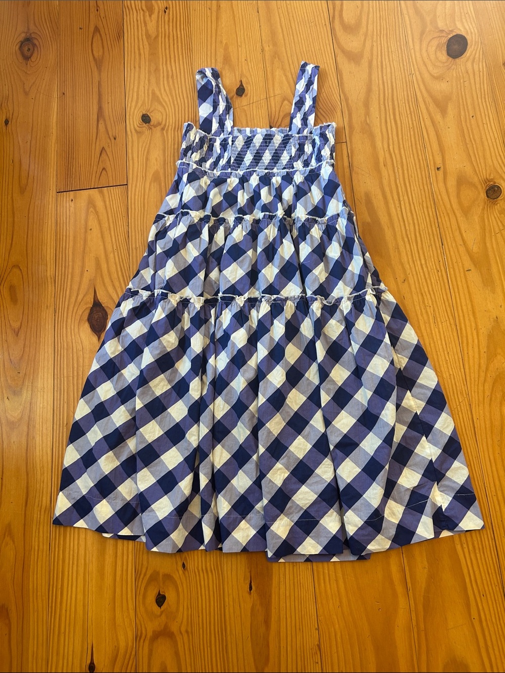 Anthropologie Blue and White Gingham Midi Dress - Picture 7 of 7
